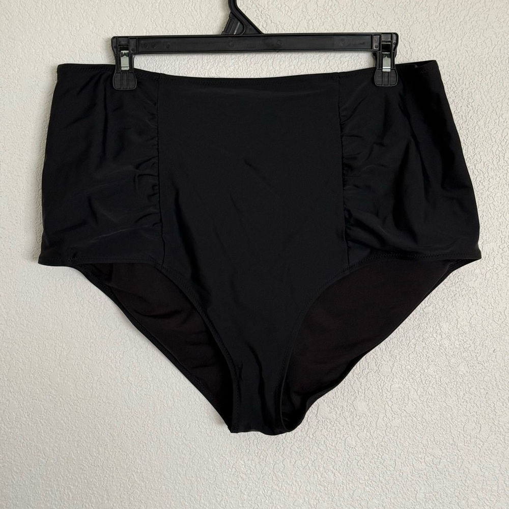 aerie High-Waisted Full Coverage Bikini Bottoms in Black